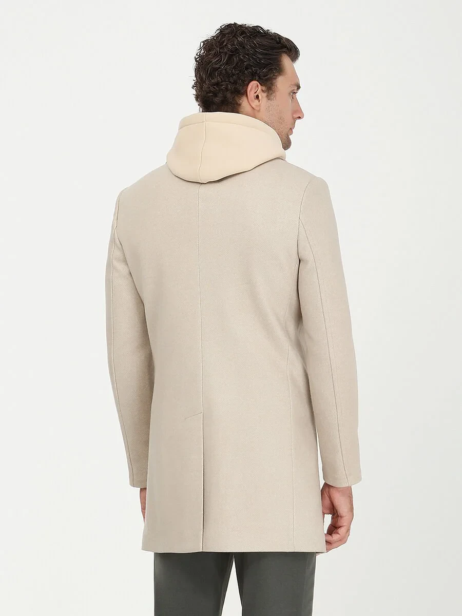 Beige Weaving Overcoat - 6