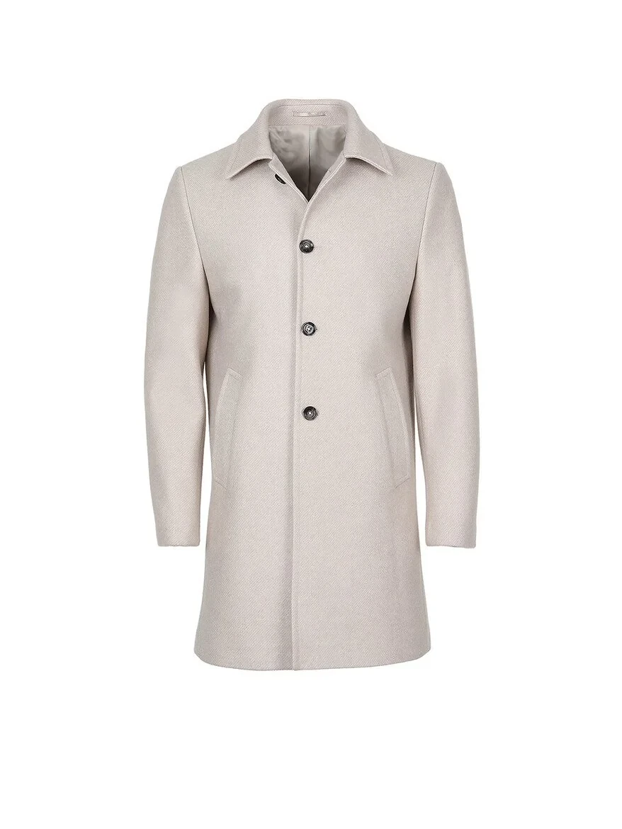 Beige Weaving Overcoat - 7