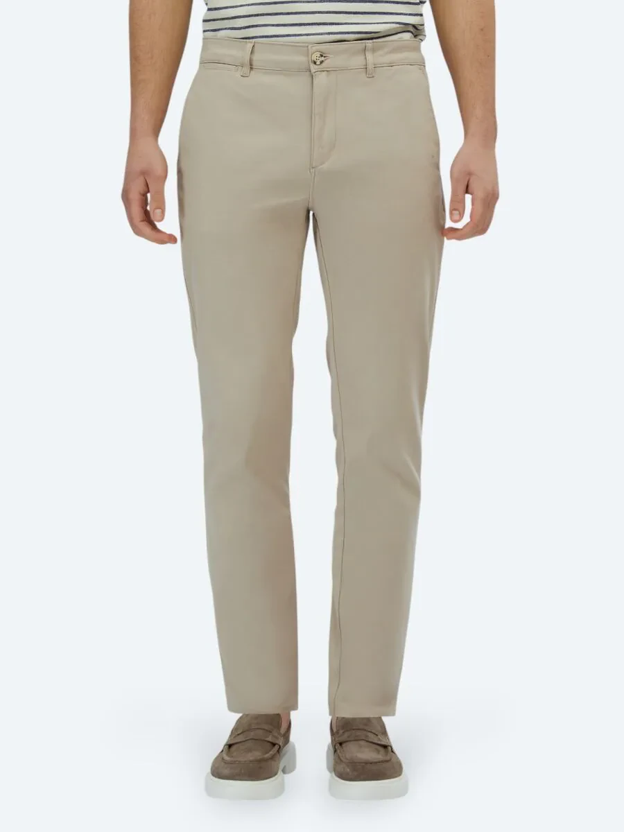 Beige Weaving Regular Fit Casual Cotton Blended Trousers - 2