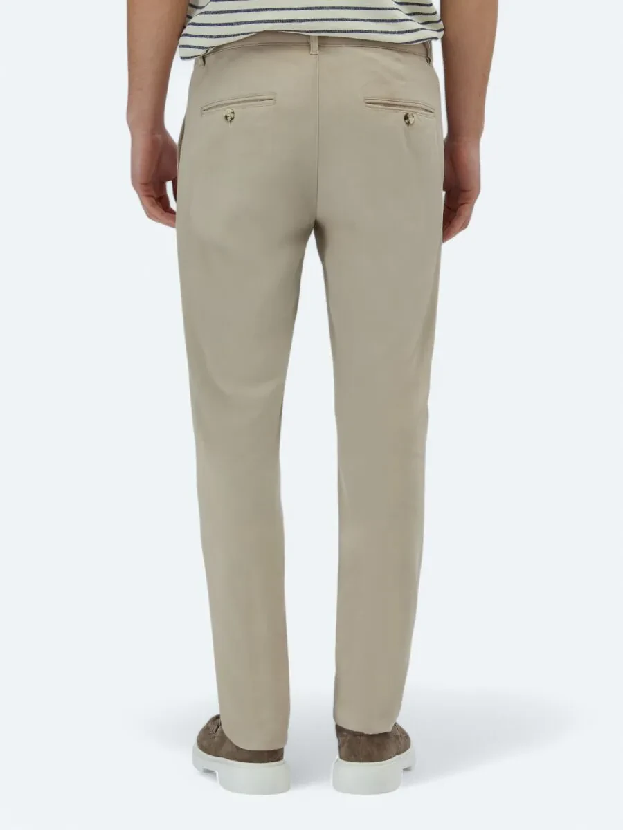 Beige Weaving Regular Fit Casual Cotton Blended Trousers - 5