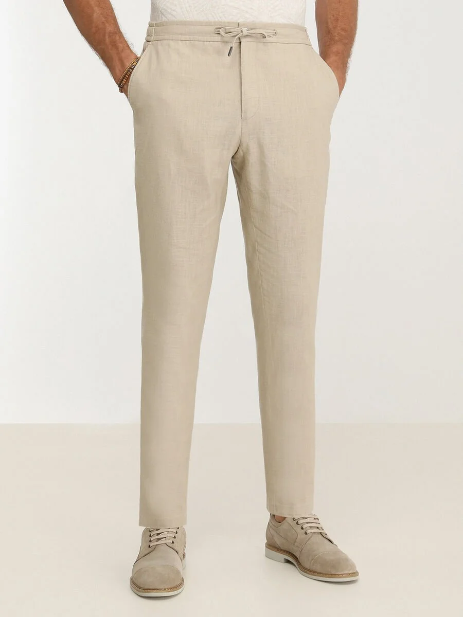 Bej Düz Modern Fit Takım Elbise - 7