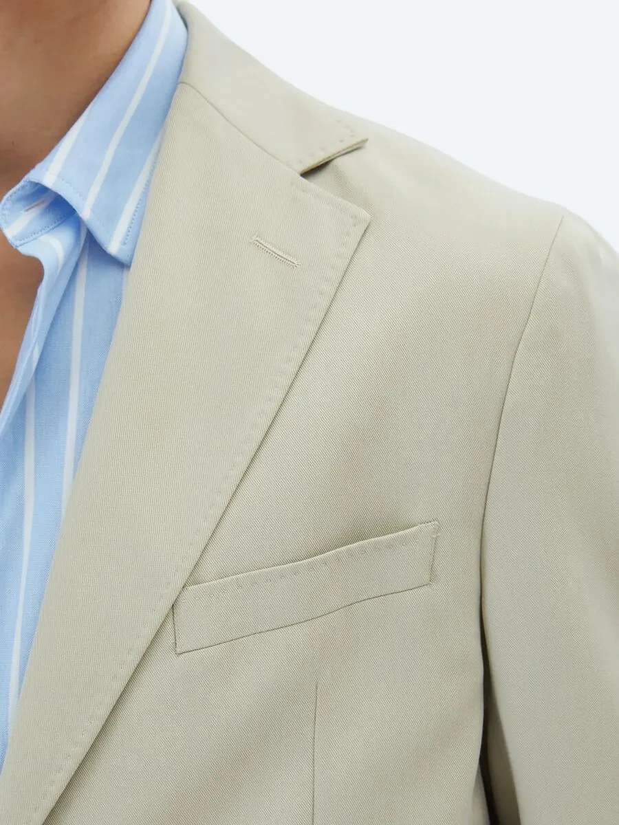 Bej Düz Modern Fit Takım Elbise - 7