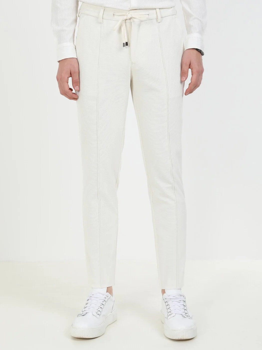 Bej Örme Jogging Fit Casual Pantolon - 2