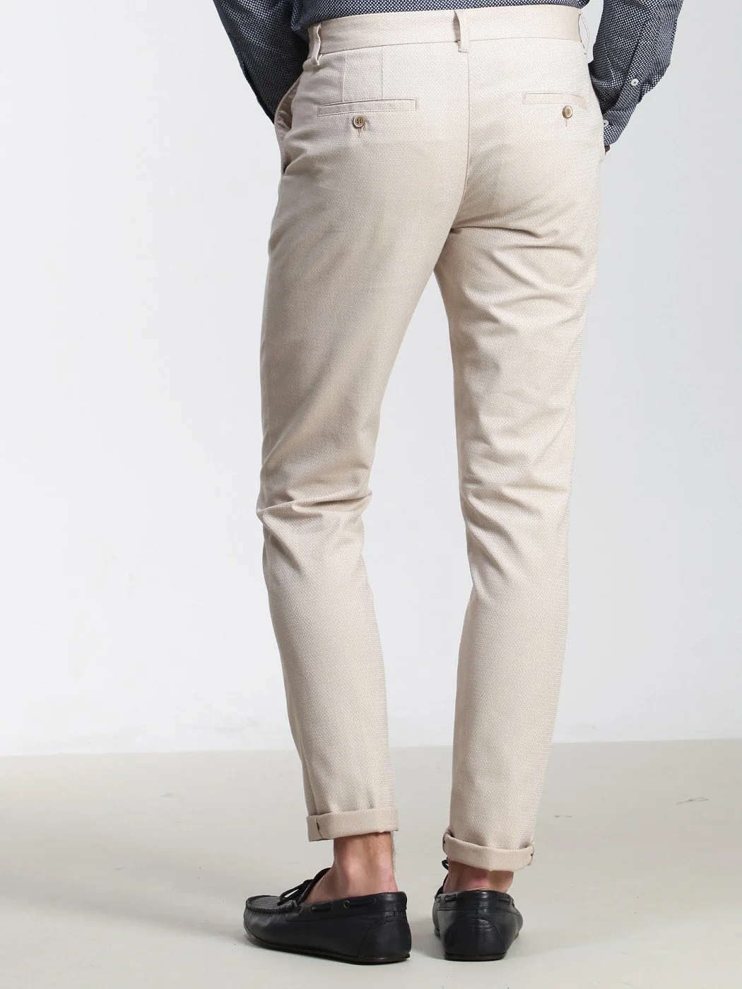 Bej Pamuk Karışımlı Spor Pantolon - 2