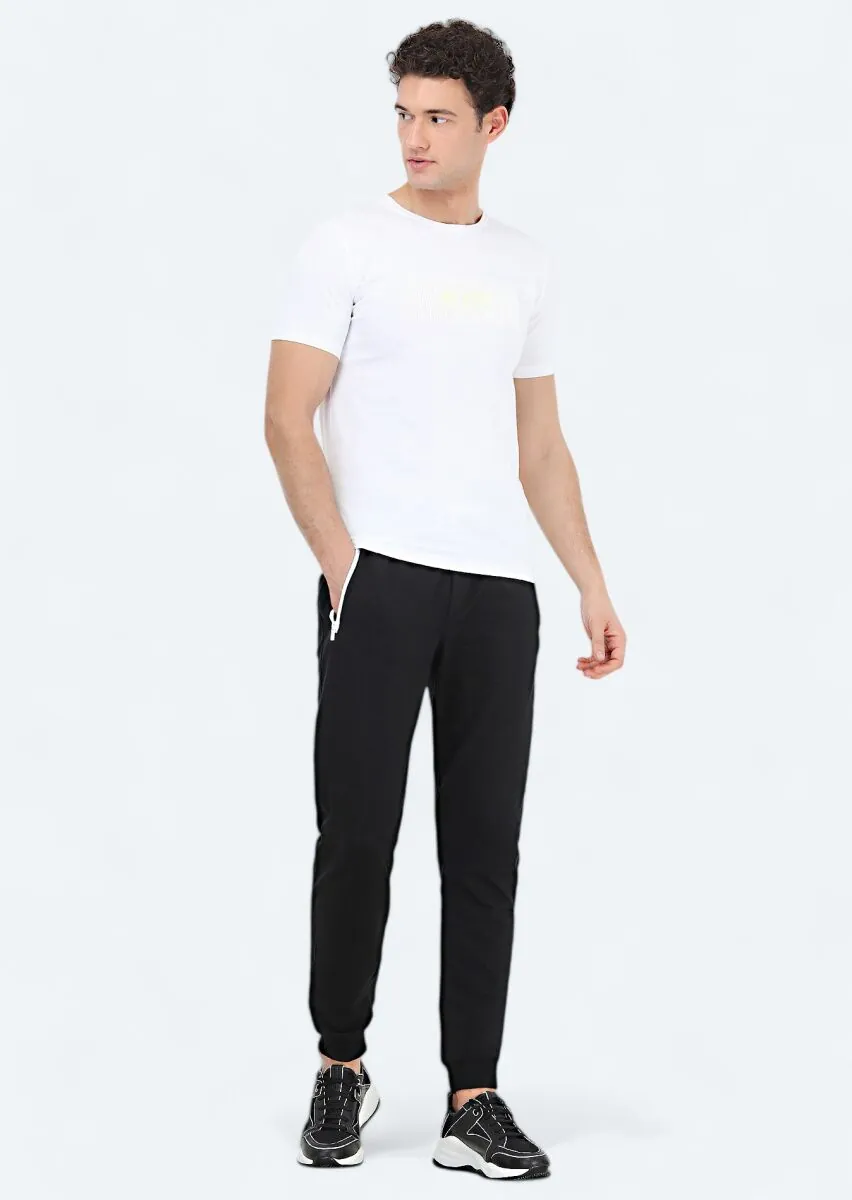 Beyaz Baskılı Bisiklet Yaka %100 Pamuk T-Shirt - 2