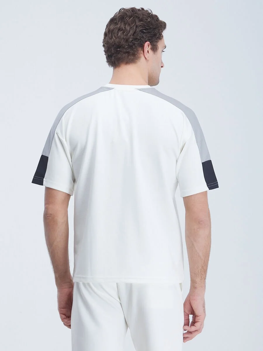 Beyaz Bisiklet Yaka T-Shirt - 5