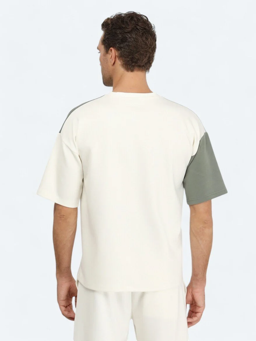 Beyaz Bisiklet Yaka T-Shirt - 4