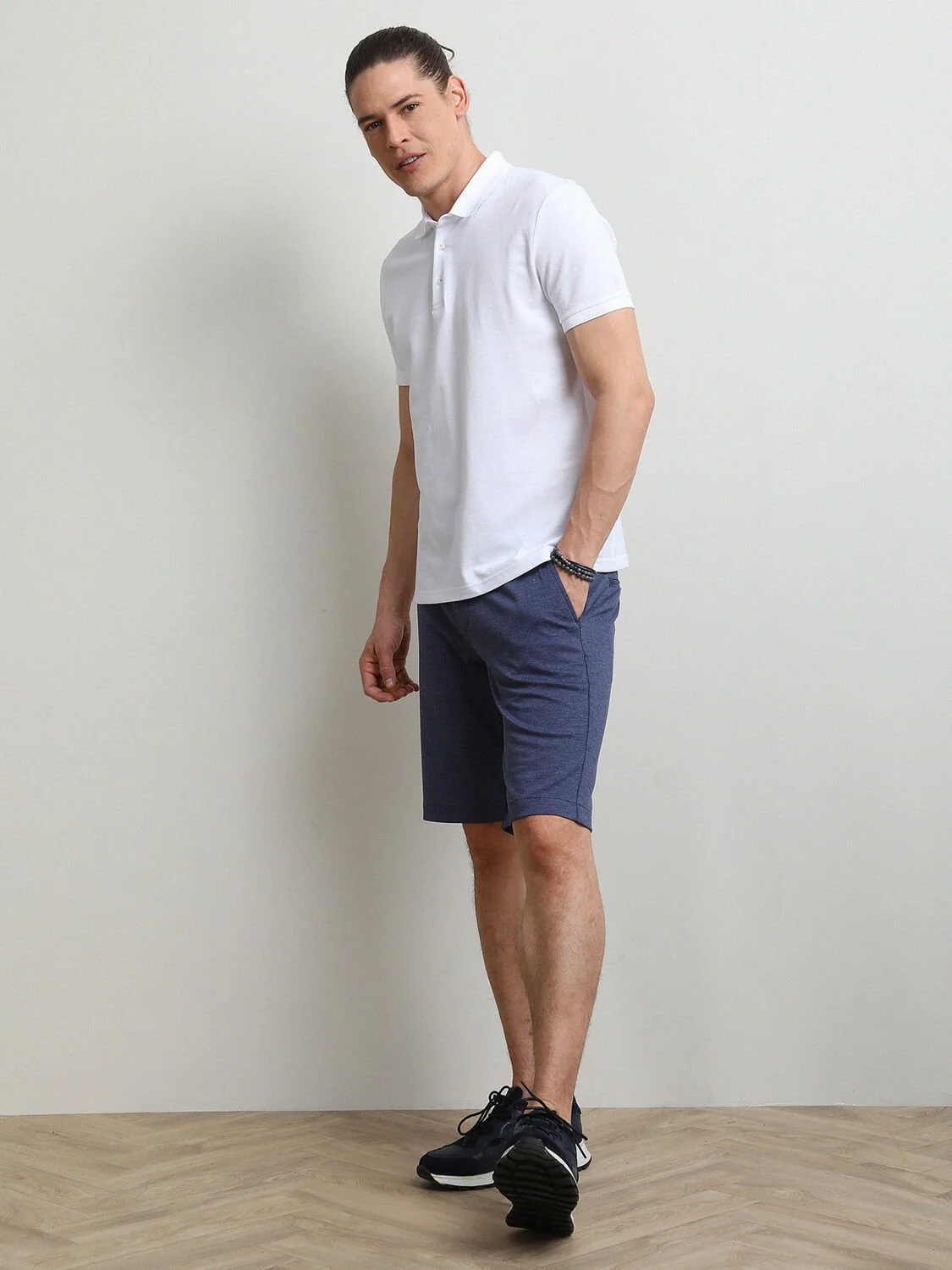 Beyaz Düz Polo Yaka %100 Pamuk T-Shirt - 4