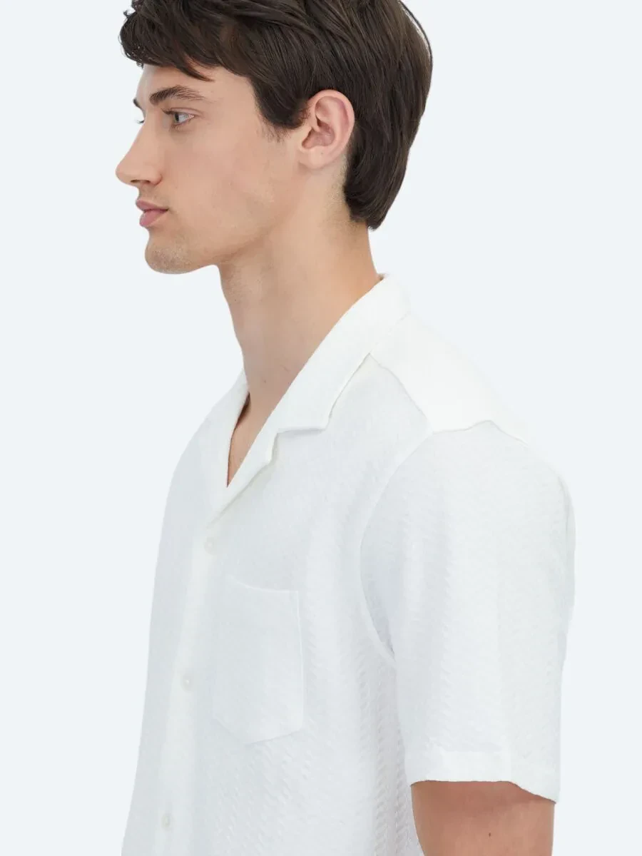 Beyaz Düz Regular Fit Casual %100 Pamuk Gömlek - 3