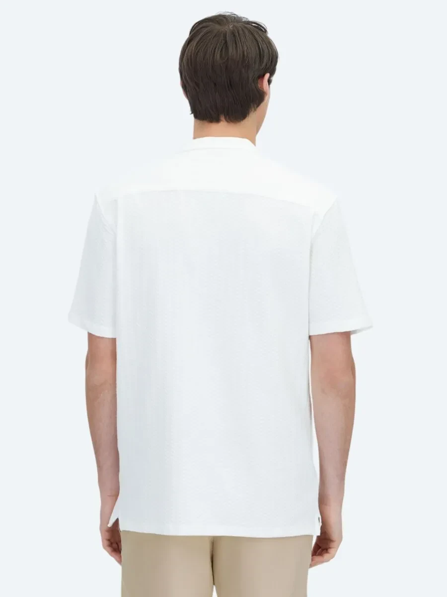 Beyaz Düz Regular Fit Casual %100 Pamuk Gömlek - 6