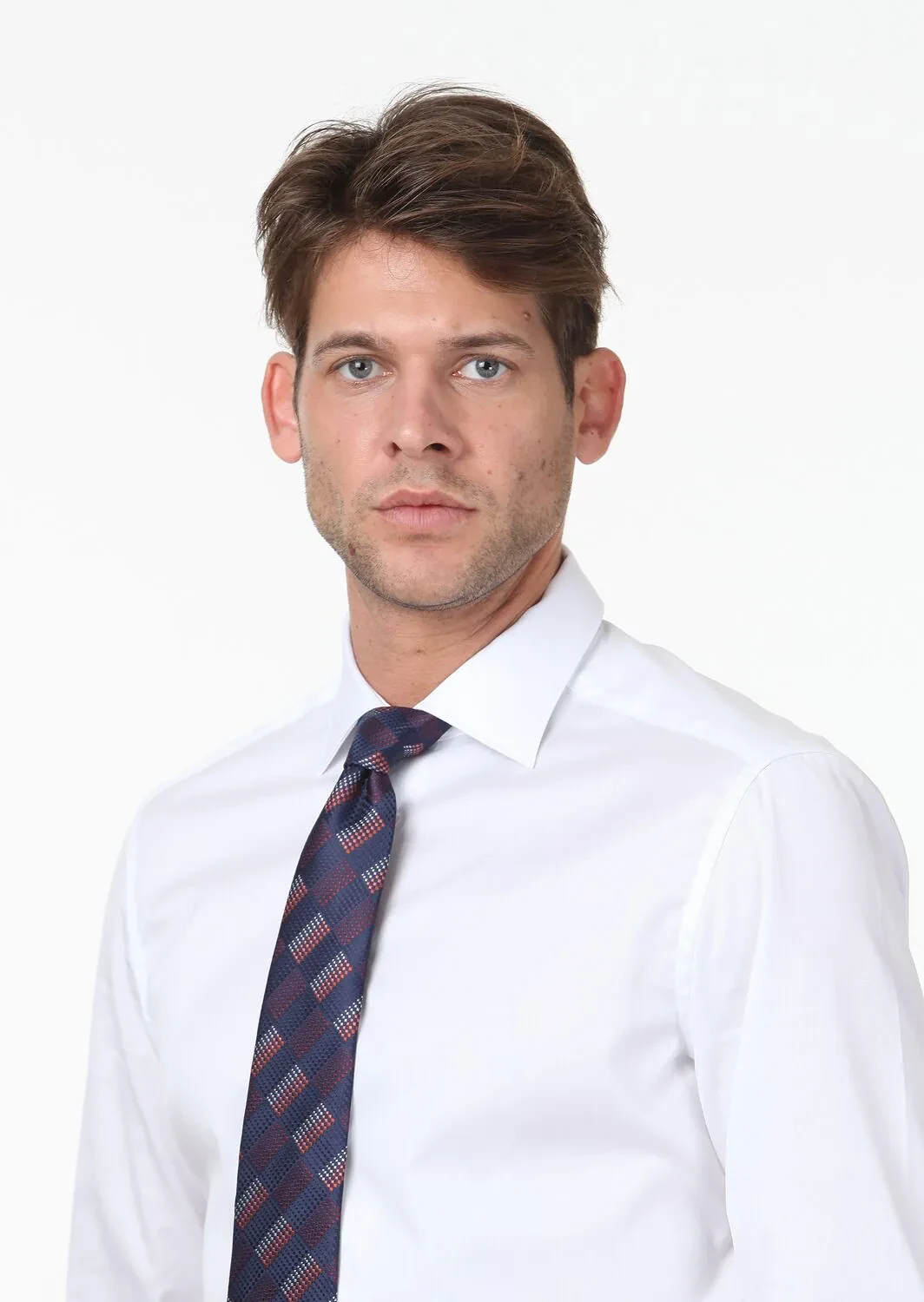 Beyaz Düz Slim Fit Dokuma Klasik %100 Pamuk Gömlek - 1