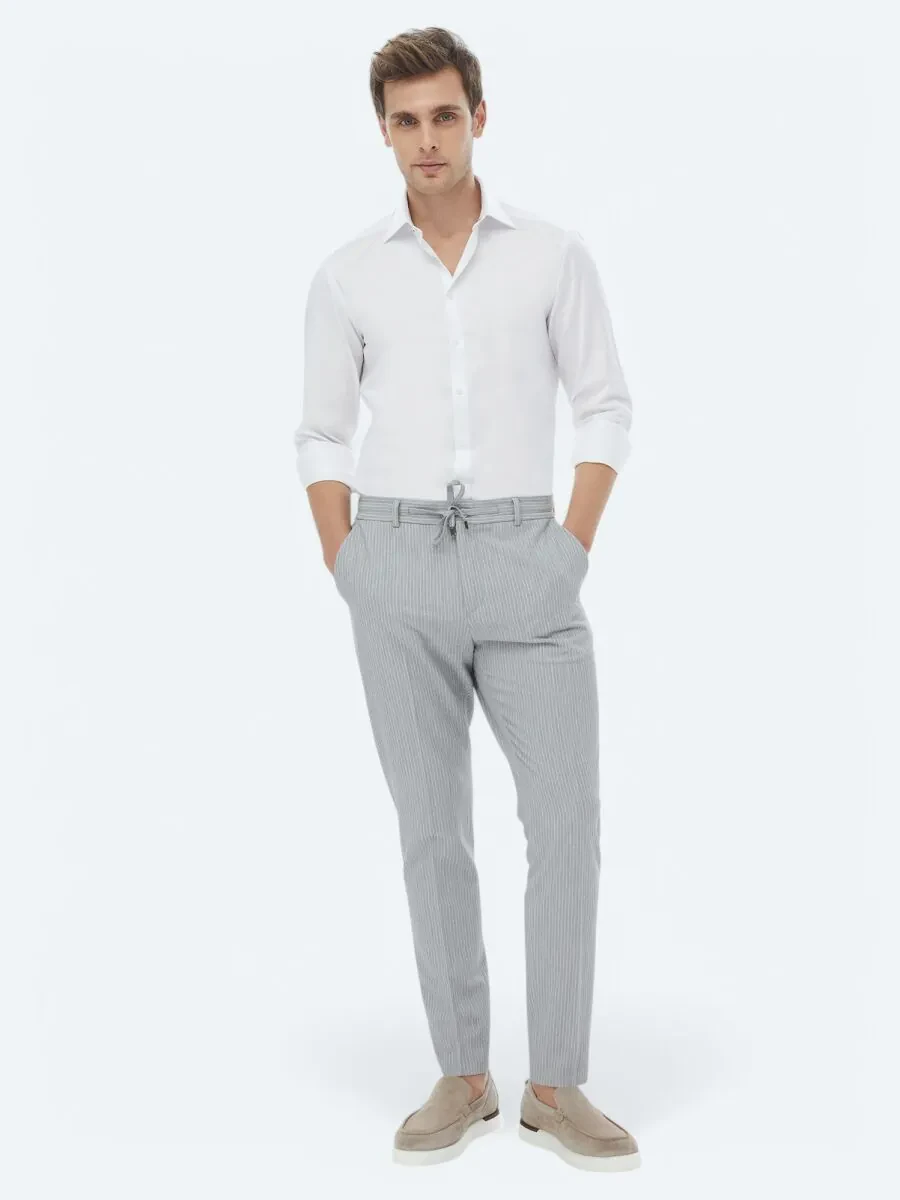 Beyaz Düz Slim Fit Dokuma Klasik %100 Pamuk Gömlek - 3