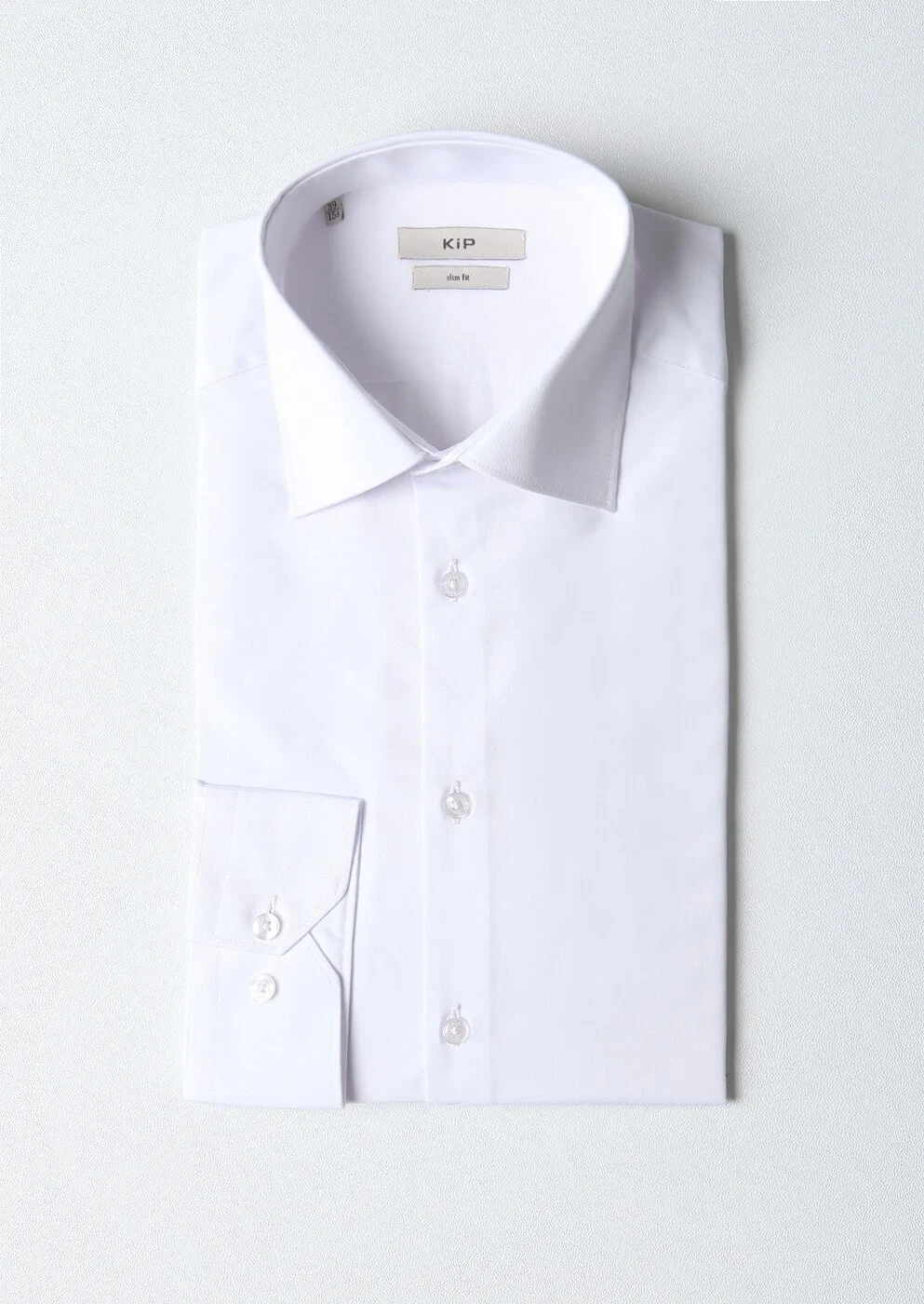 Beyaz Düz Slim Fit Dokuma Klasik Pamuk Karışımlı Gömlek - 5