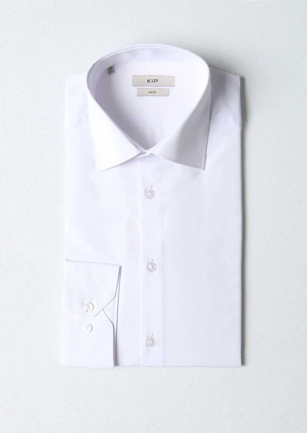 Beyaz Düz Slim Fit Dokuma Klasik Pamuk Karışımlı Gömlek - 5