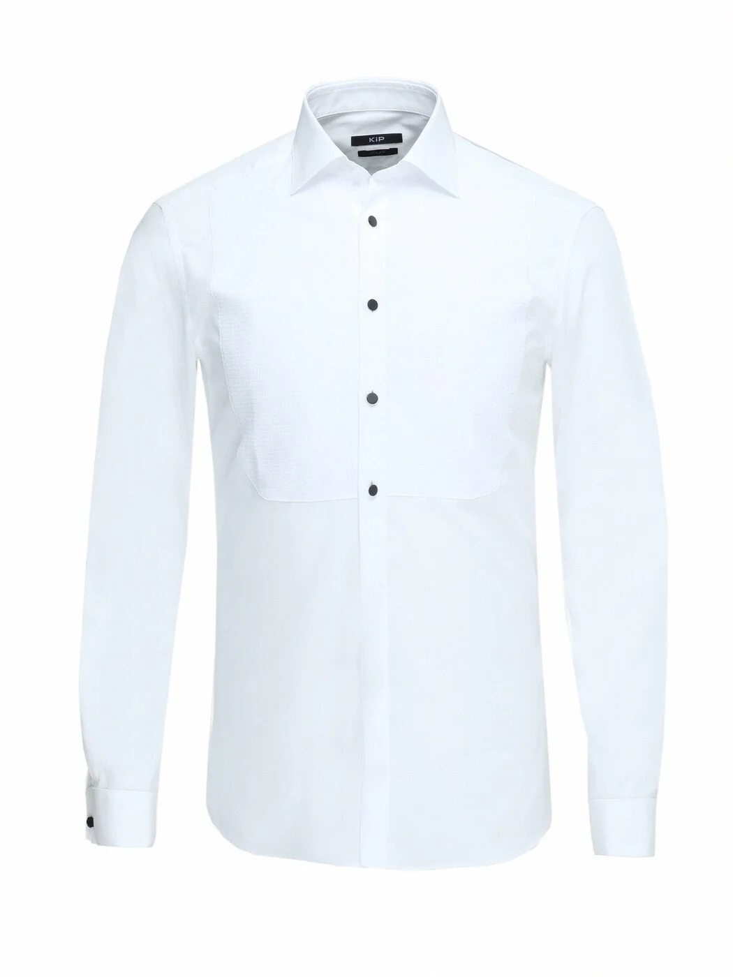 Beyaz Düz Slim Fit Duble Manşet Klasik Yaka Smokin Gömlek 