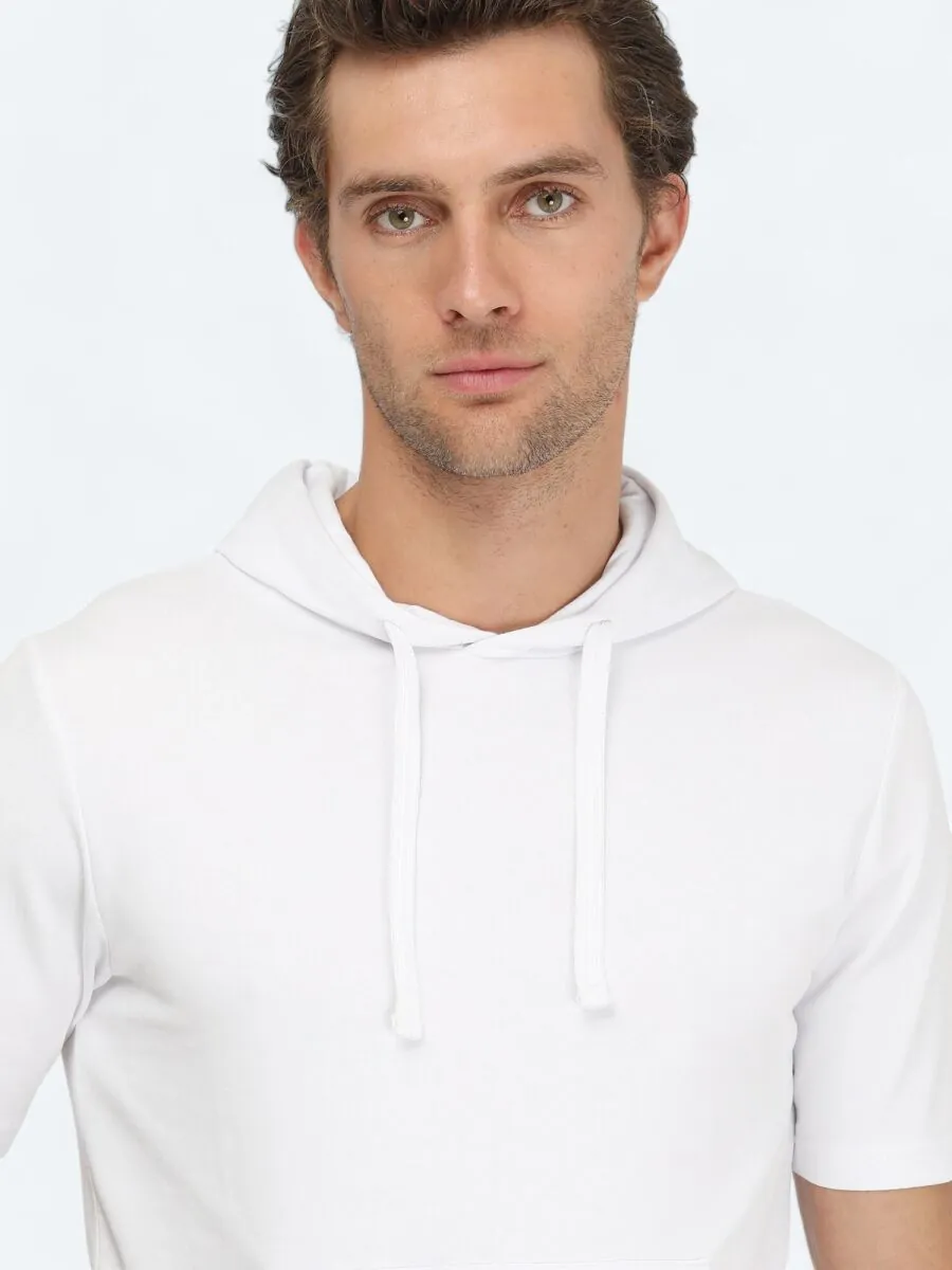 Beyaz Kapüşonlu Sweatshırt - 3