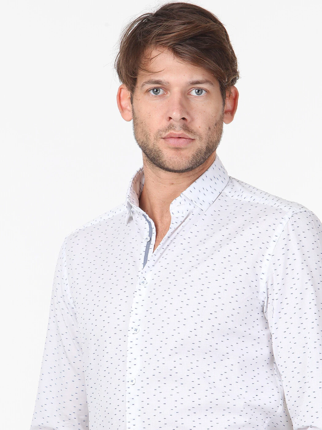 Beyaz Mikro Slim Fit Dokuma Casual %100 Pamuk Gömlek - 3
