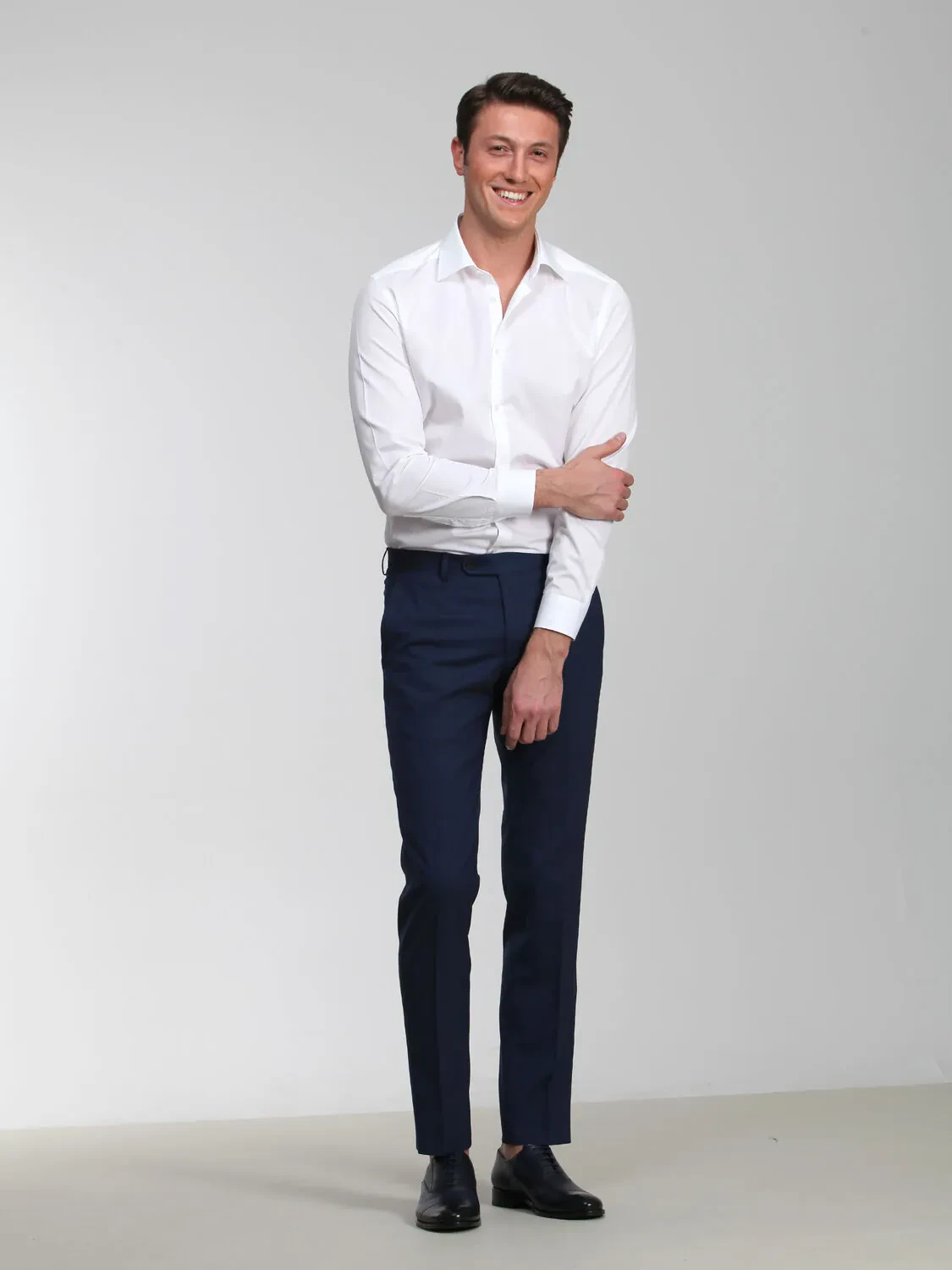 Beyaz Pamuk Karışımlı Gömlek - 4