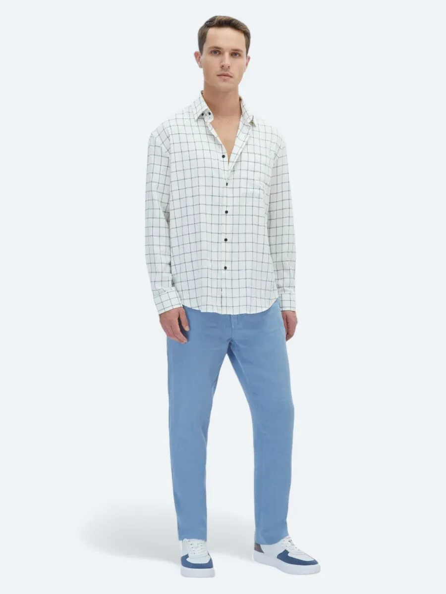 Black Checkered Oversize Fit Weaving Casual Shirt - 2