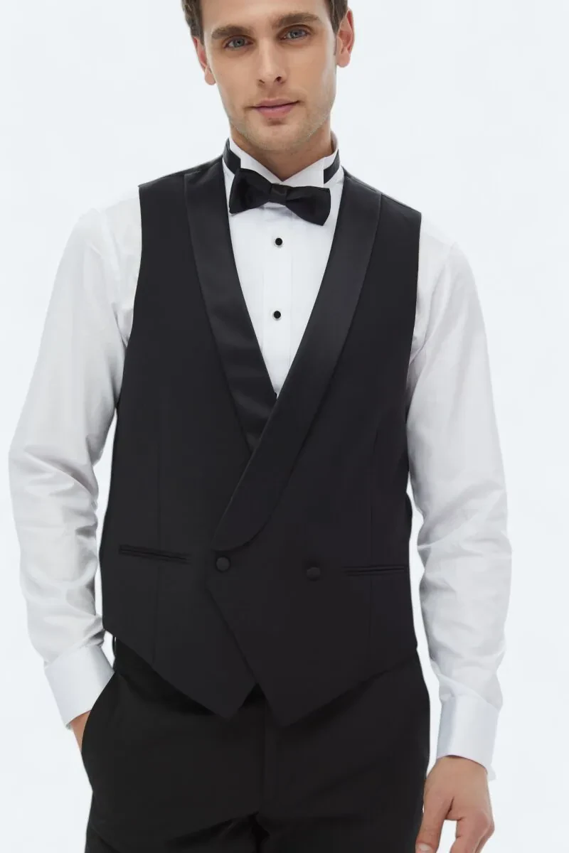 Black Classical Waistcoat - 3