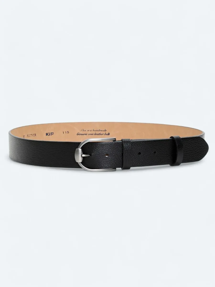 Black Cow Leather Belt - 1