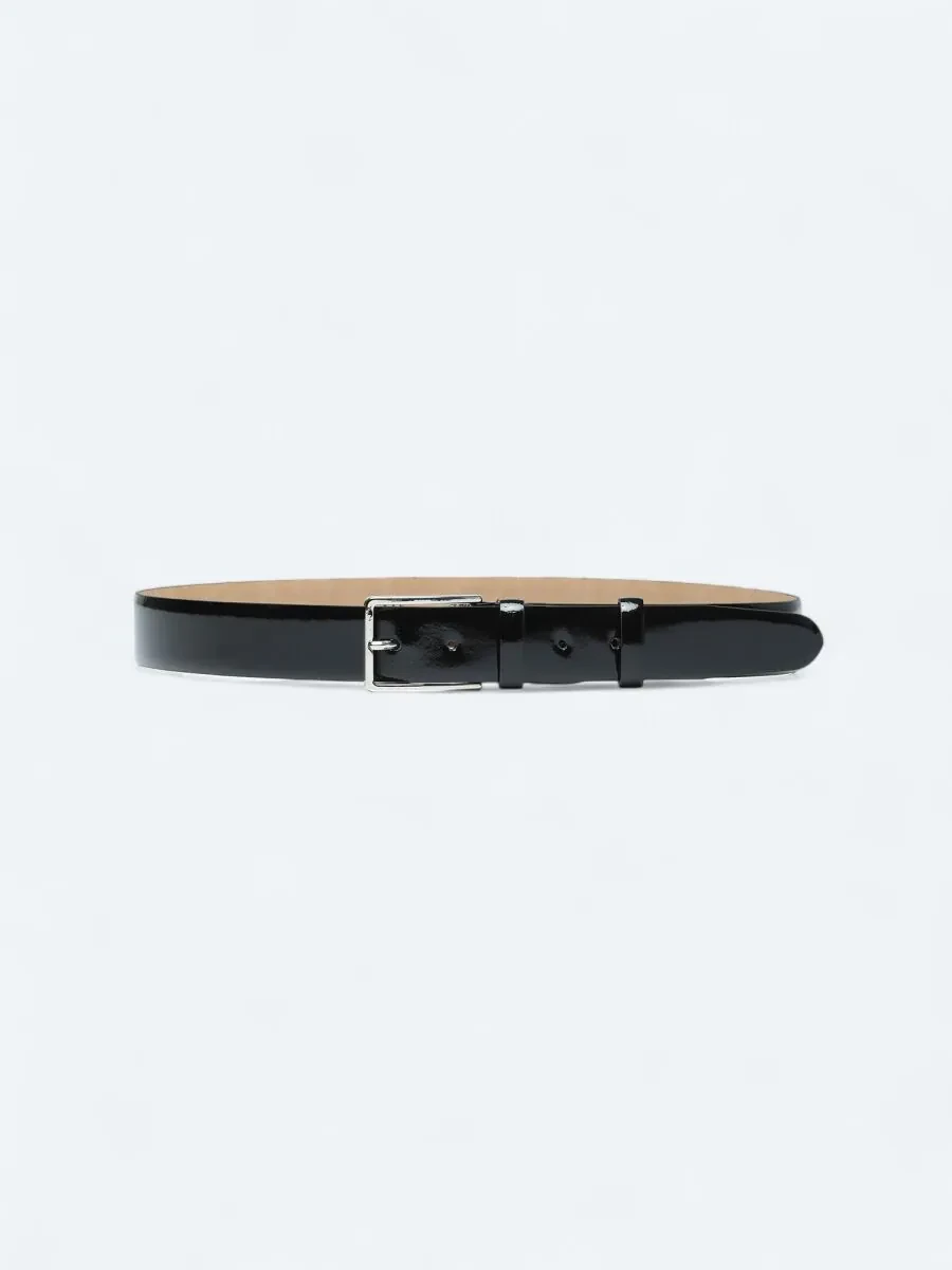 Black Cow Leather Belt - 1