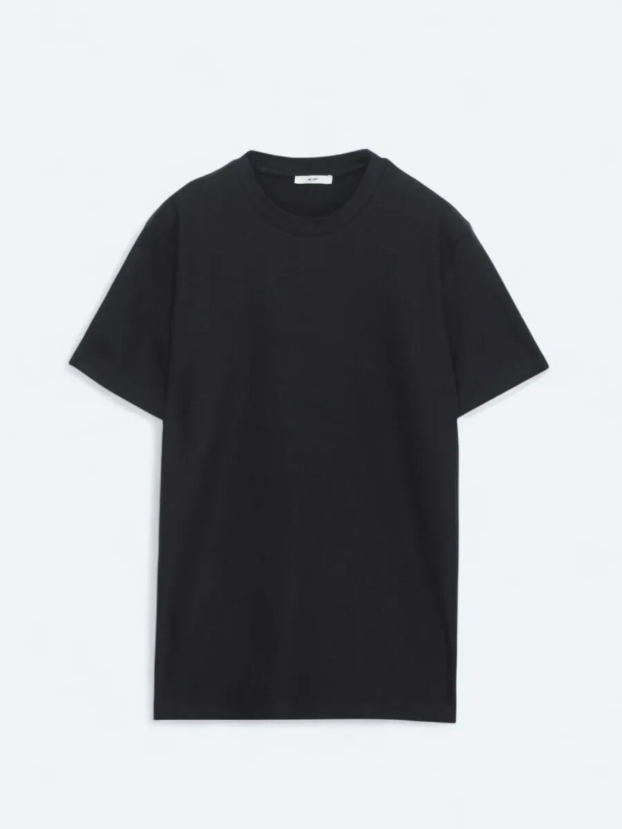 Black Crew Neck 100% Cotton T-Shirt - 1