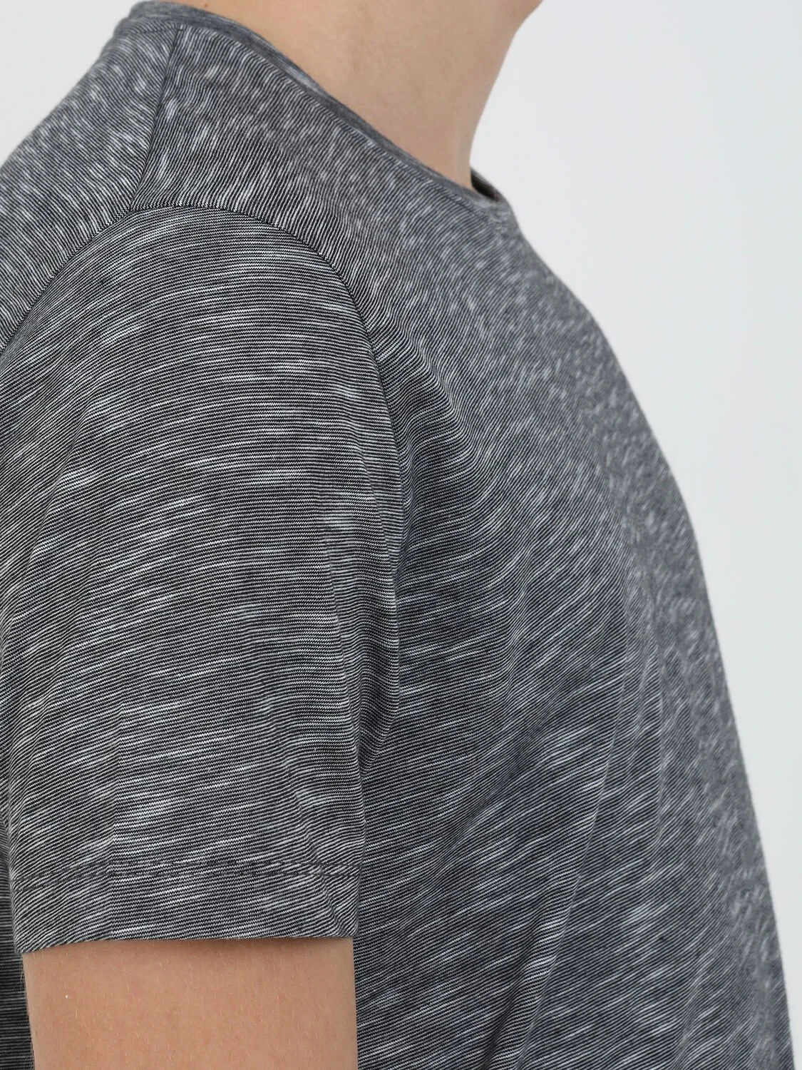 Black Crew Neck Cotton Blended T-Shirt - 3