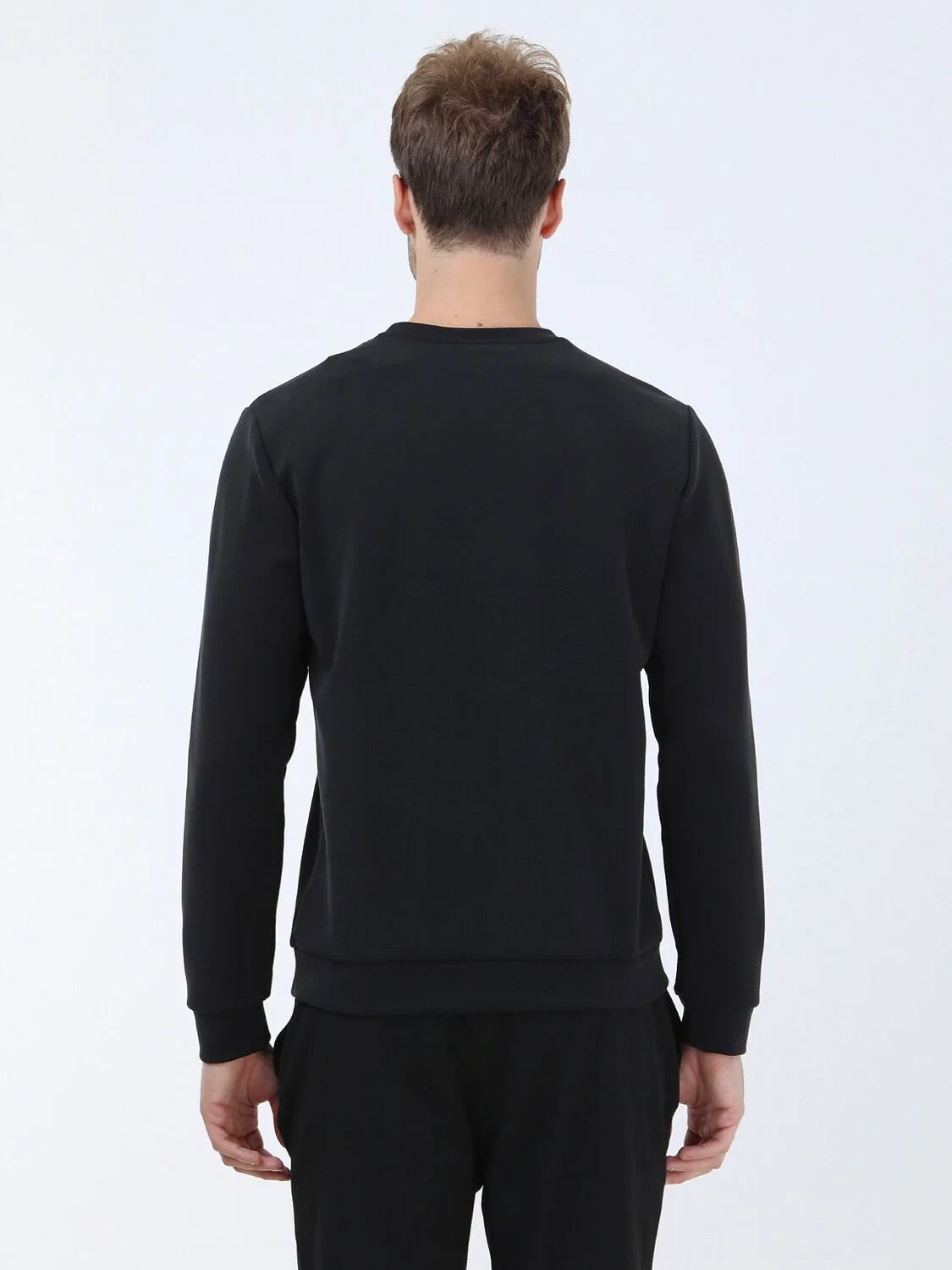 Black Crew Neck Printed Sweatshirt - 5