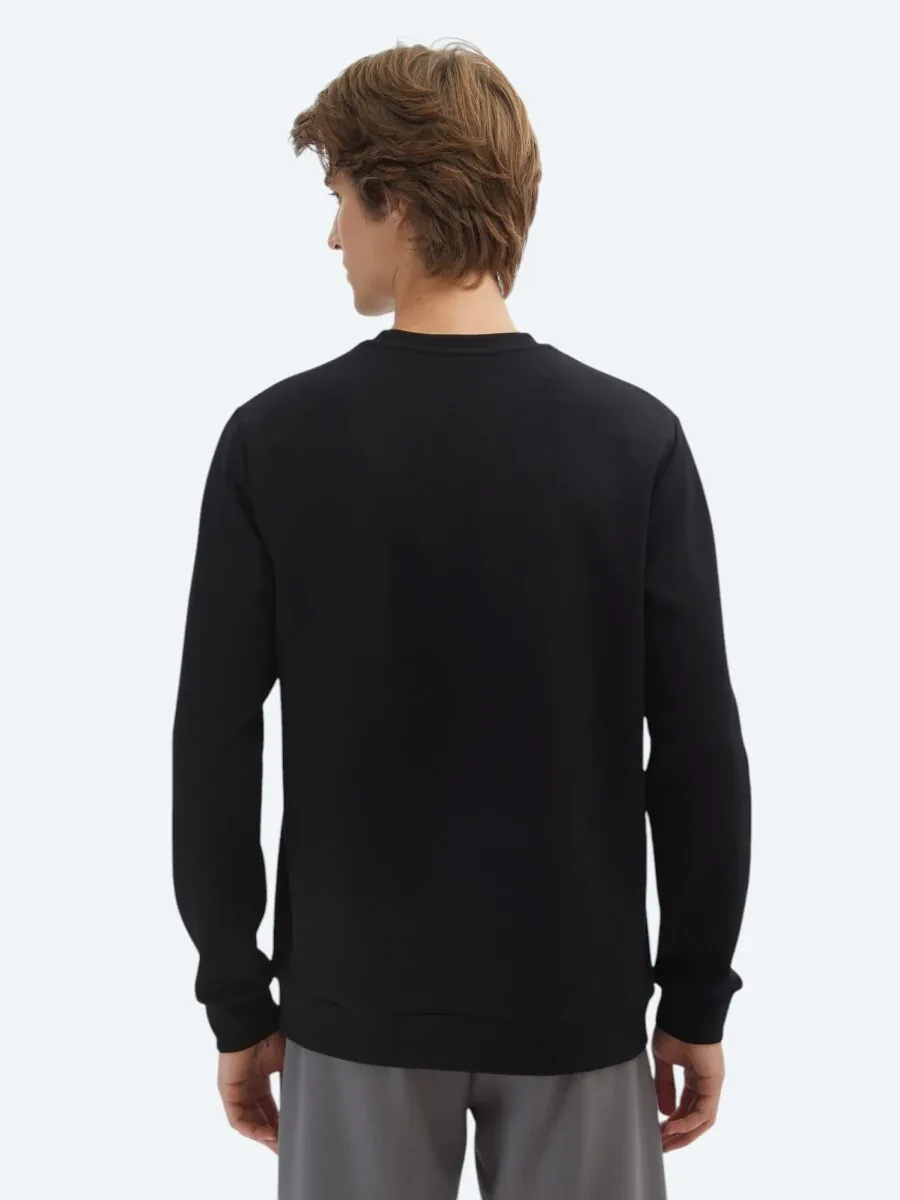 Black Crew Neck Sweatshirt - 5