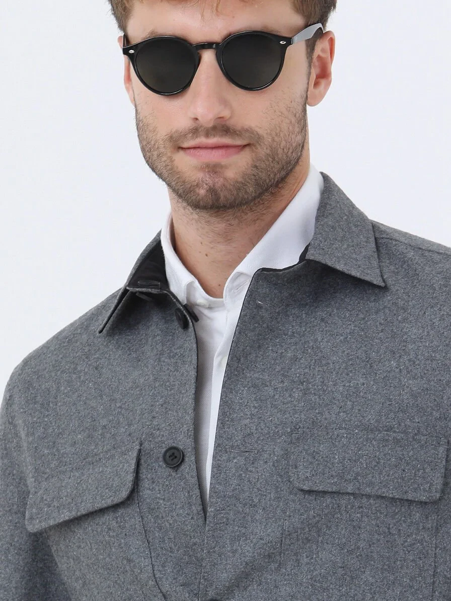 Black Double-Sided Weaving Coat - 5