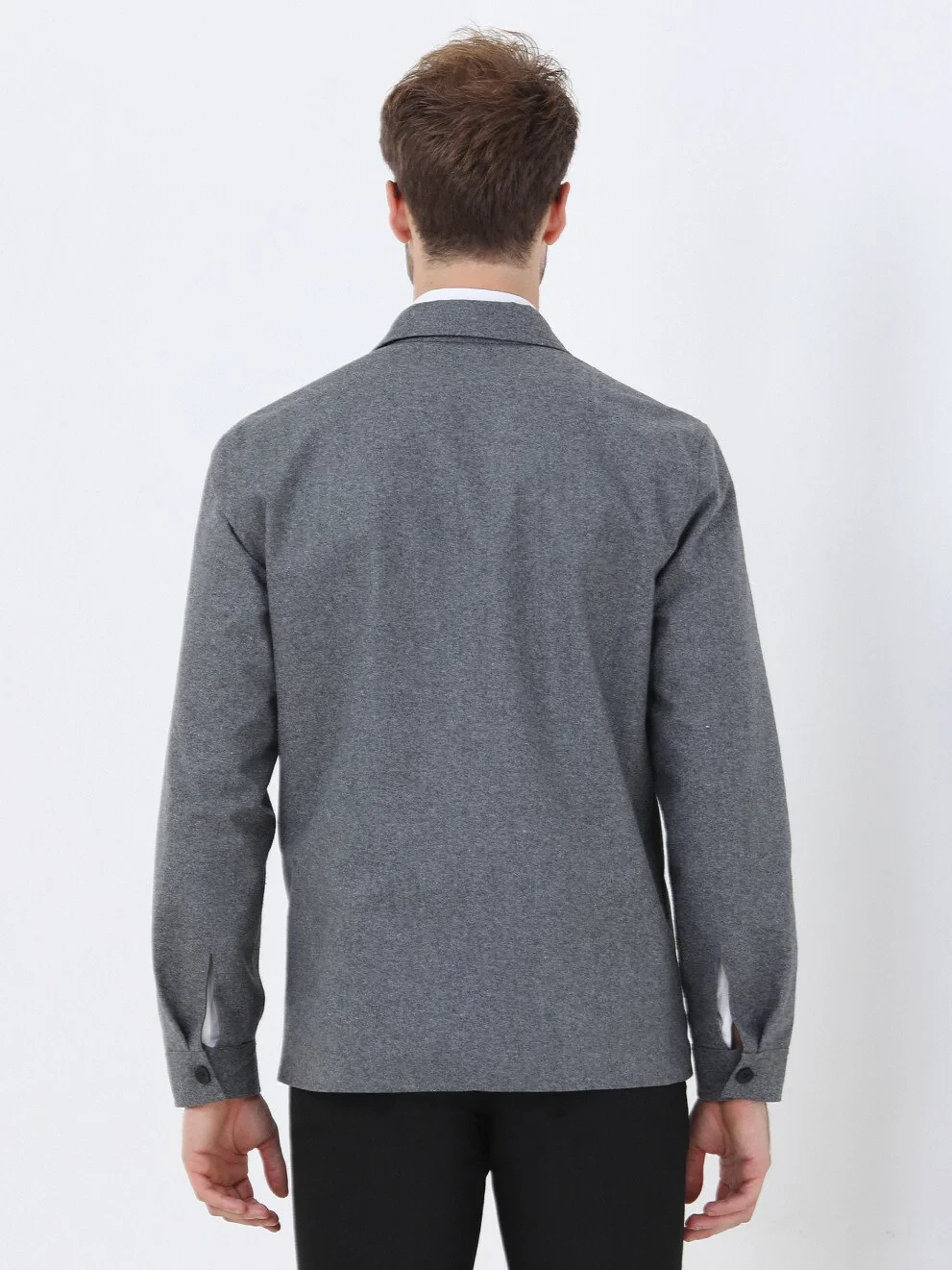 Black Double-Sided Weaving Coat - 7