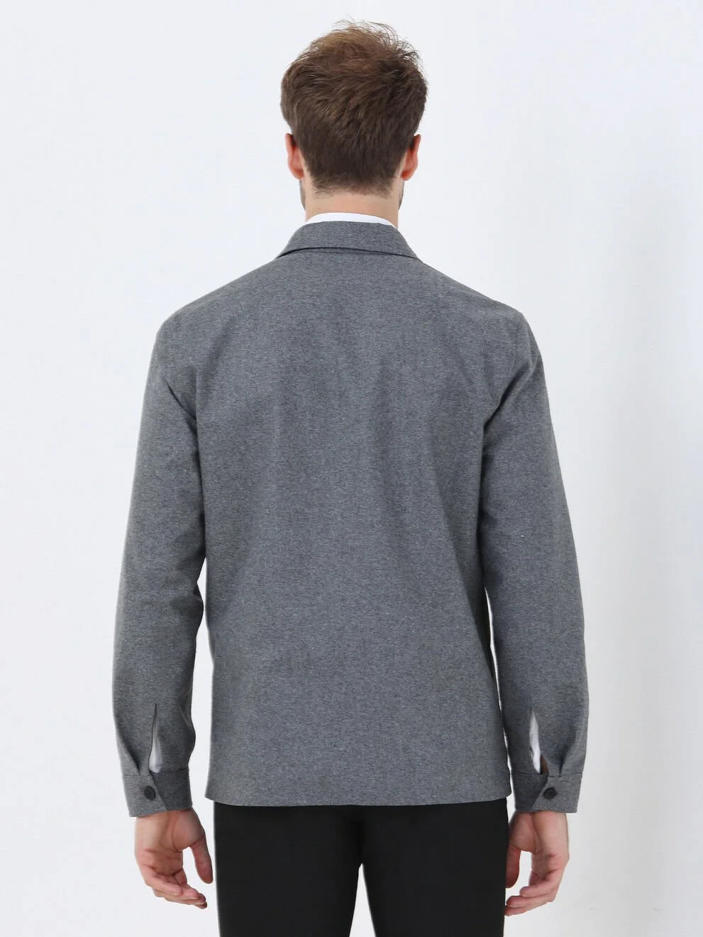 Black Double-Sided Weaving Coat - 7