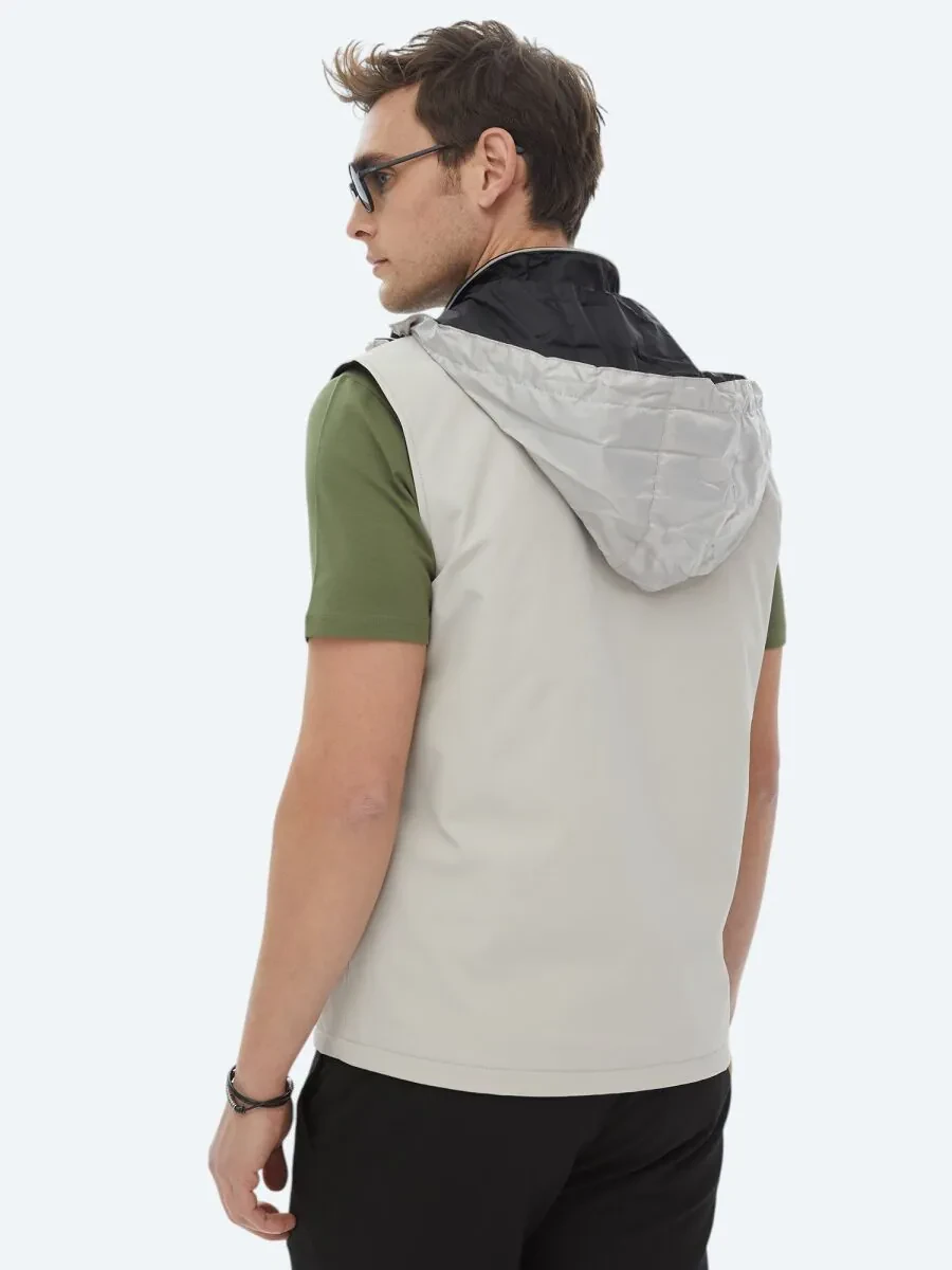 Black Double-Sided Weaving Puffer Vest - 9