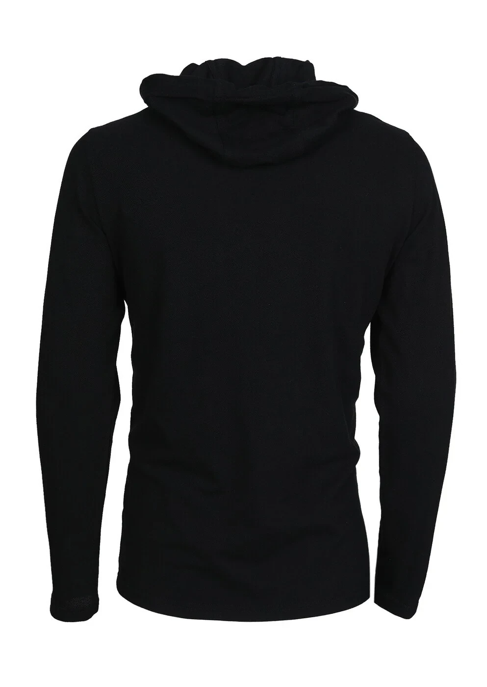 Black Hooded Plain Sweatshirt - 7