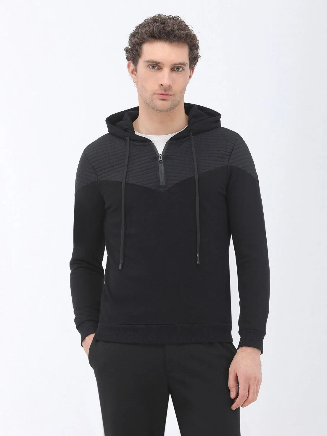 Black Hooded Sweatshirt - 1