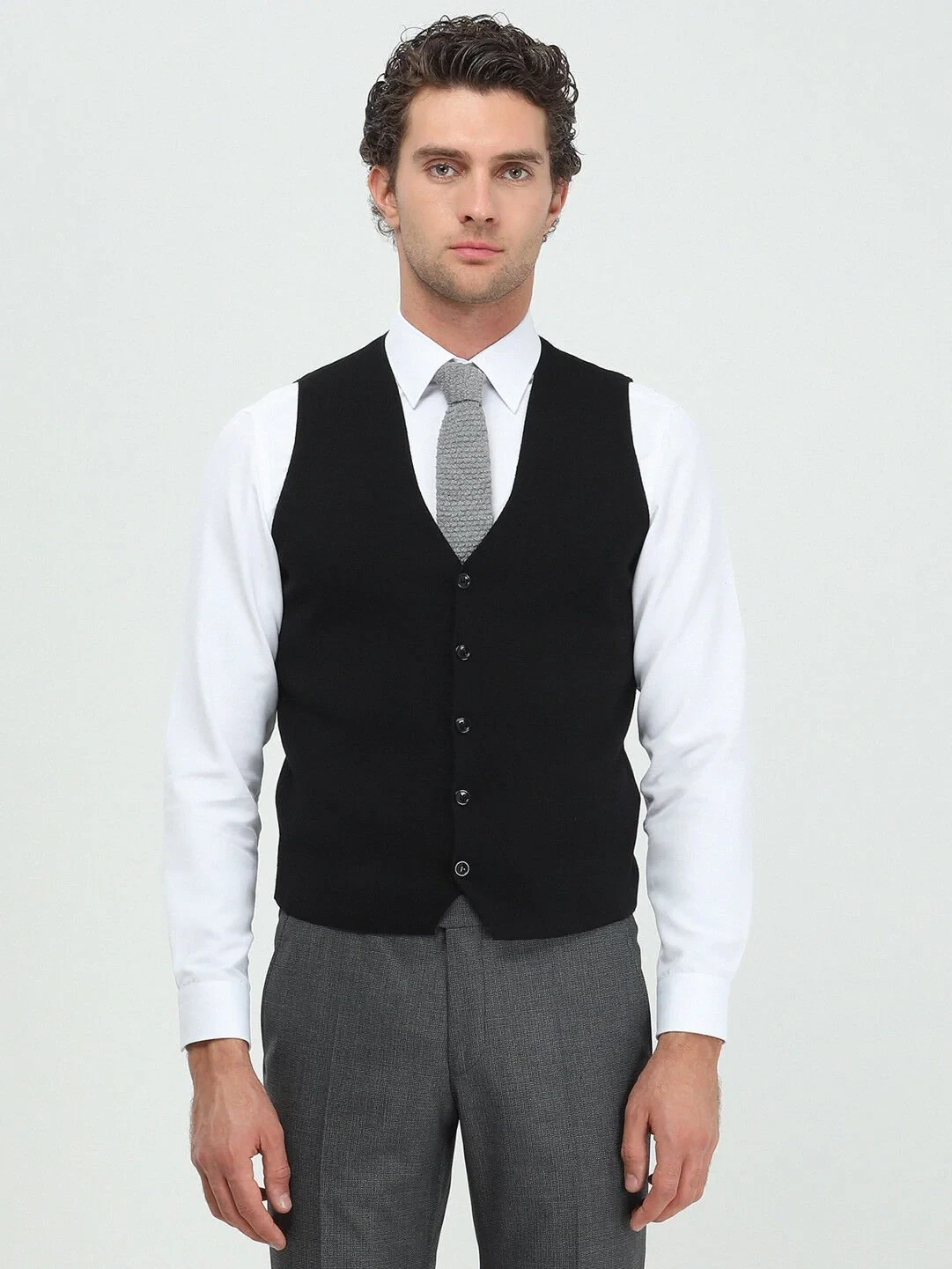 Black Knit Vest - 2