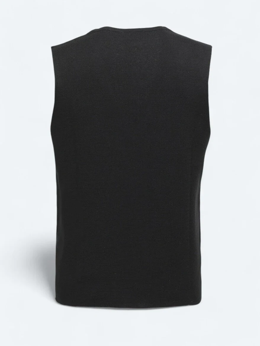 Black Knit Vest - 6