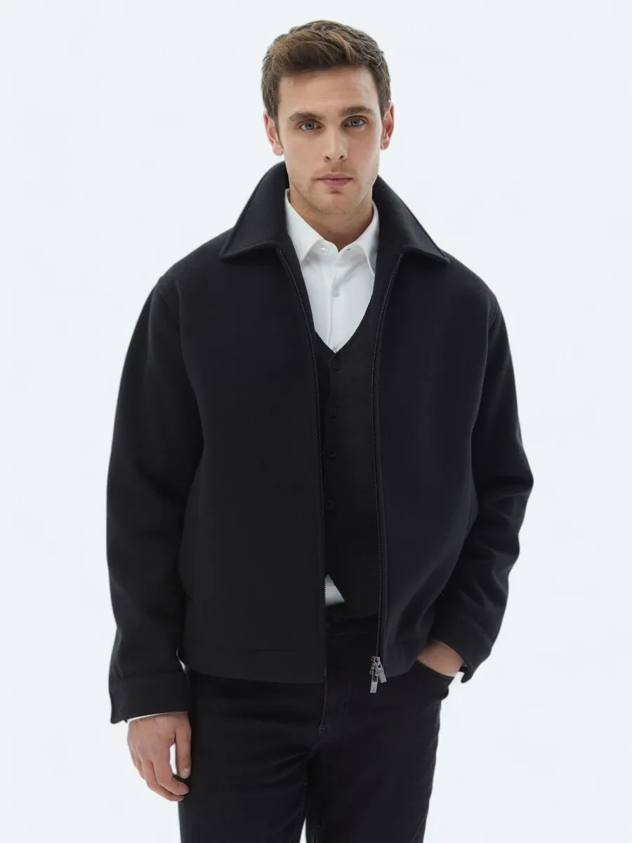 Black Knitting Coat - 2