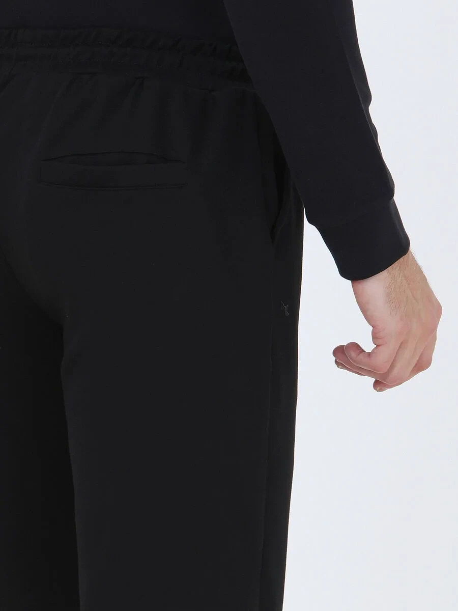 Black Knitting Jogging Fit Sport Bermuda - 4