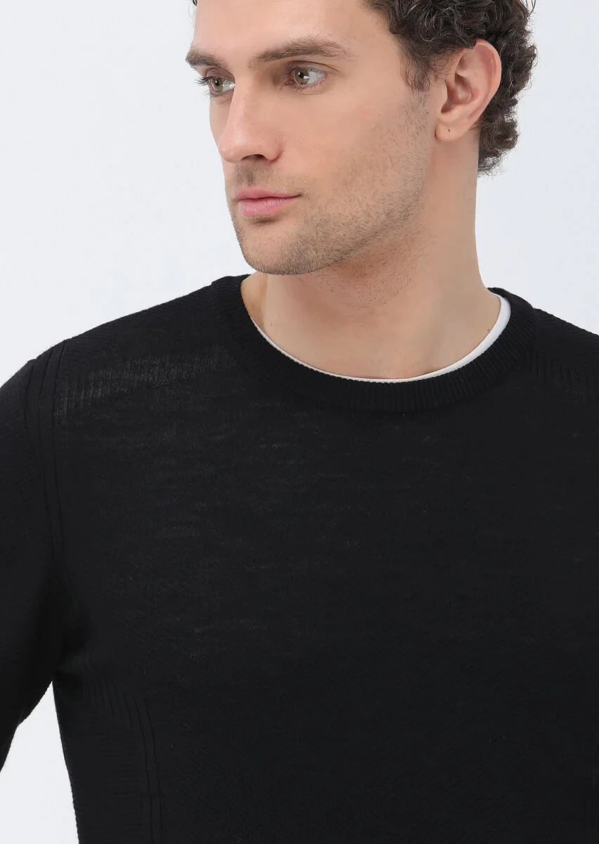 Black Knitwear Sweatshirt - 3