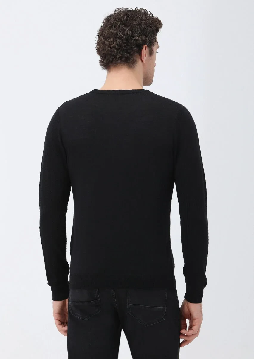 Black Knitwear Sweatshirt - 4