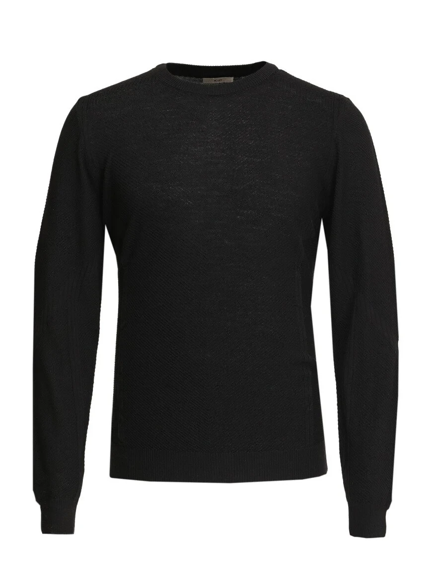 Black Knitwear Sweatshirt - 5