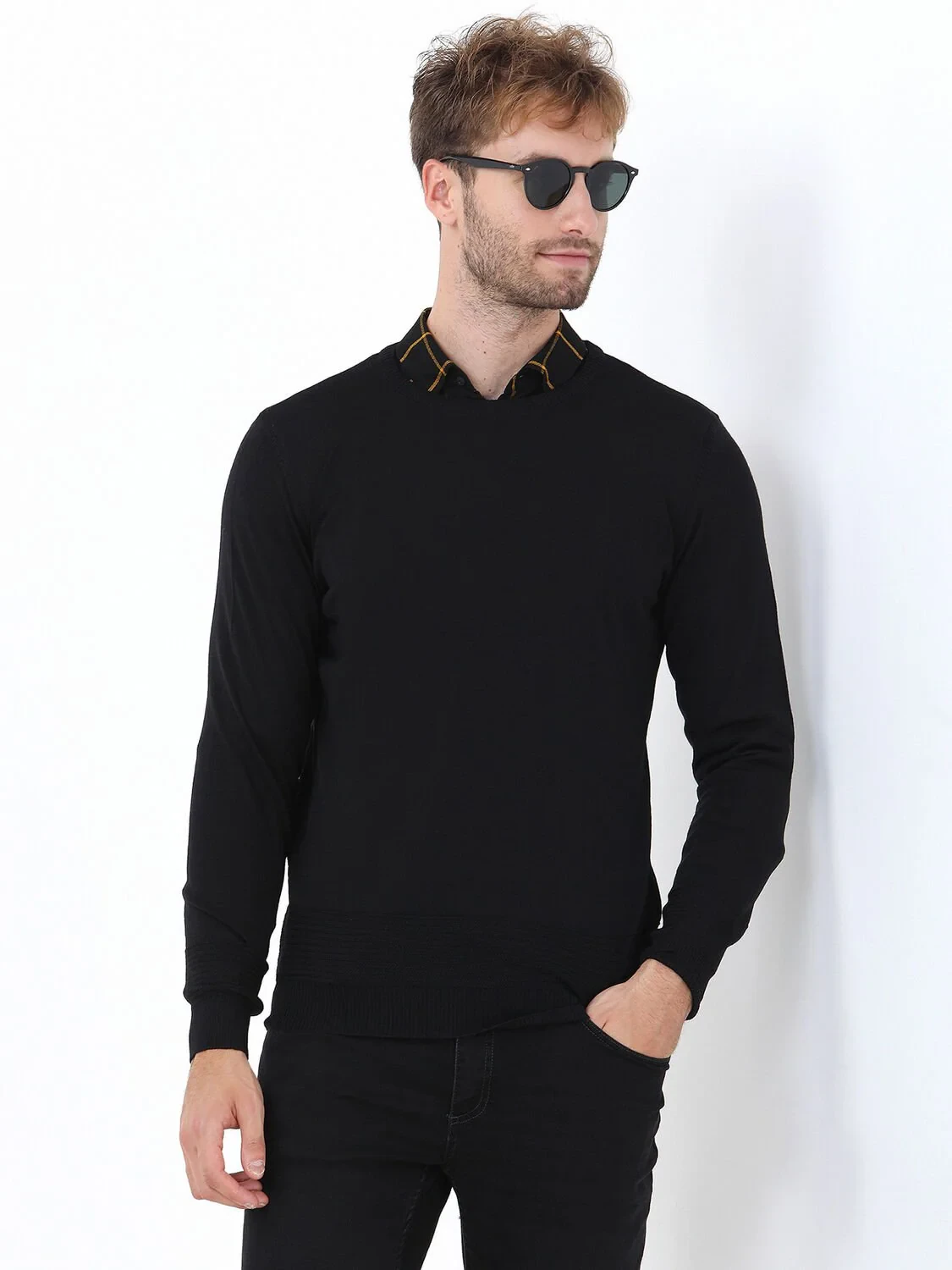 Black Knitwear Sweatshirt - 1