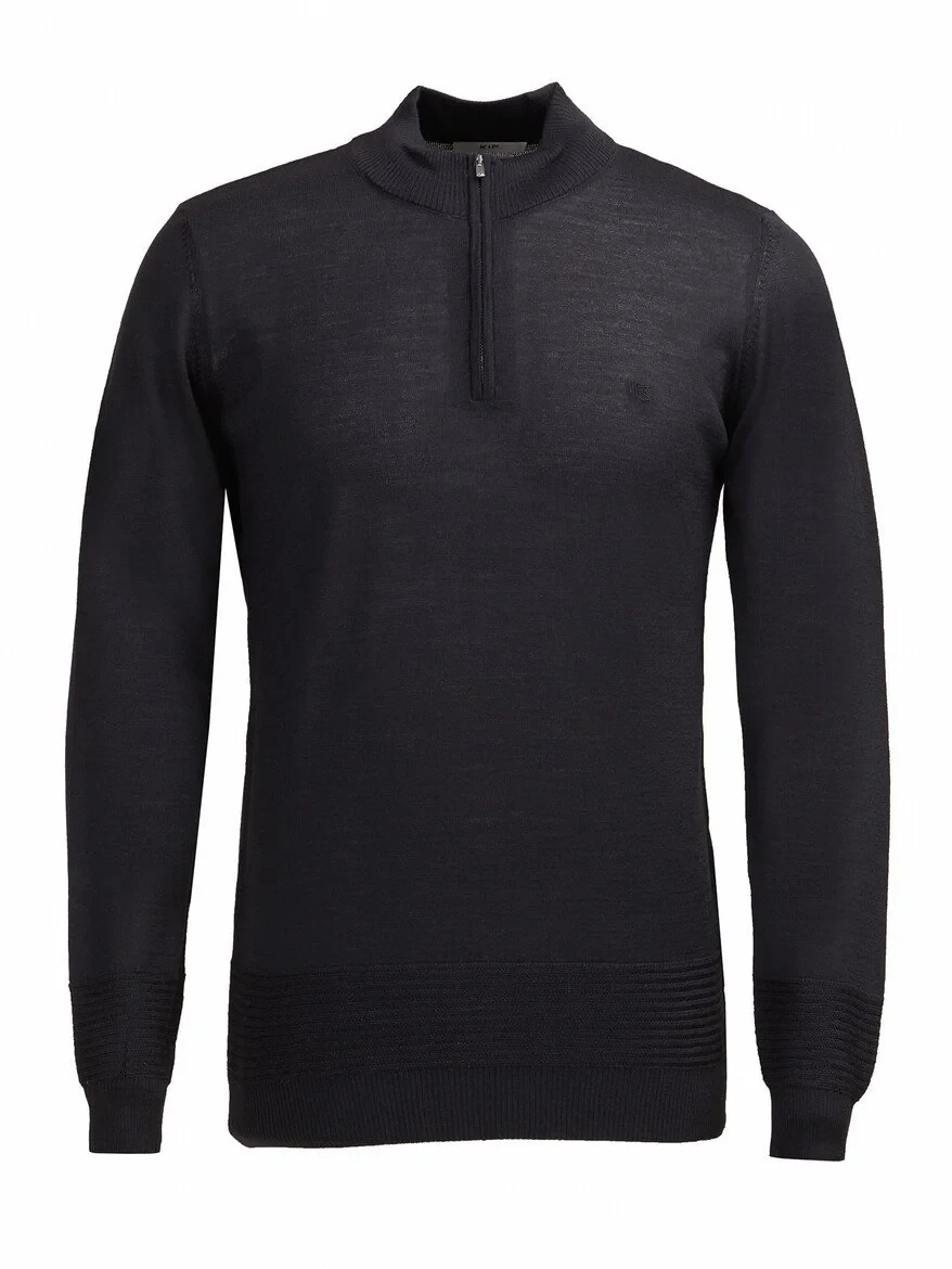 Black Knitwear Sweatshirt - 1