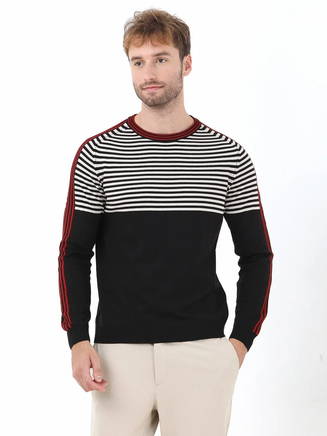 Black Knitwear Sweatshirt - 1