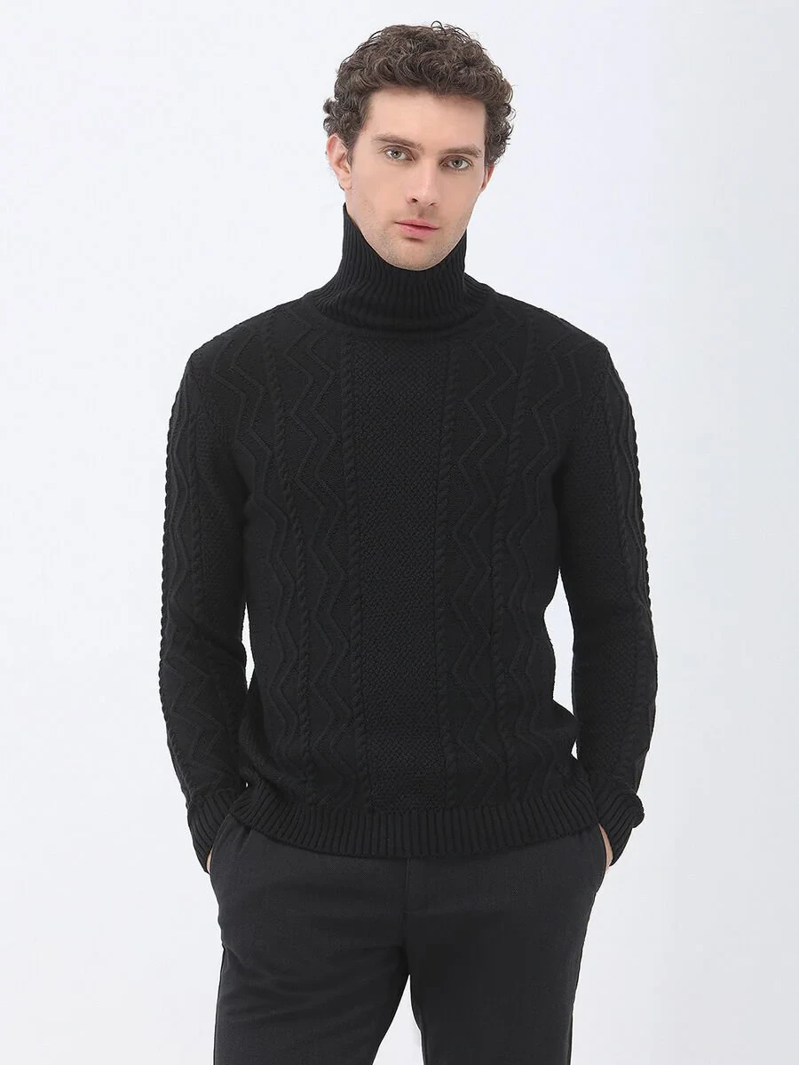 Black Knitwear Sweatshirt - 1