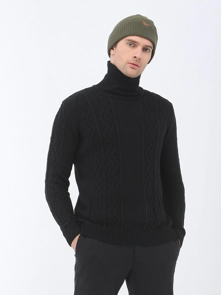 Black Knitwear Sweatshirt 