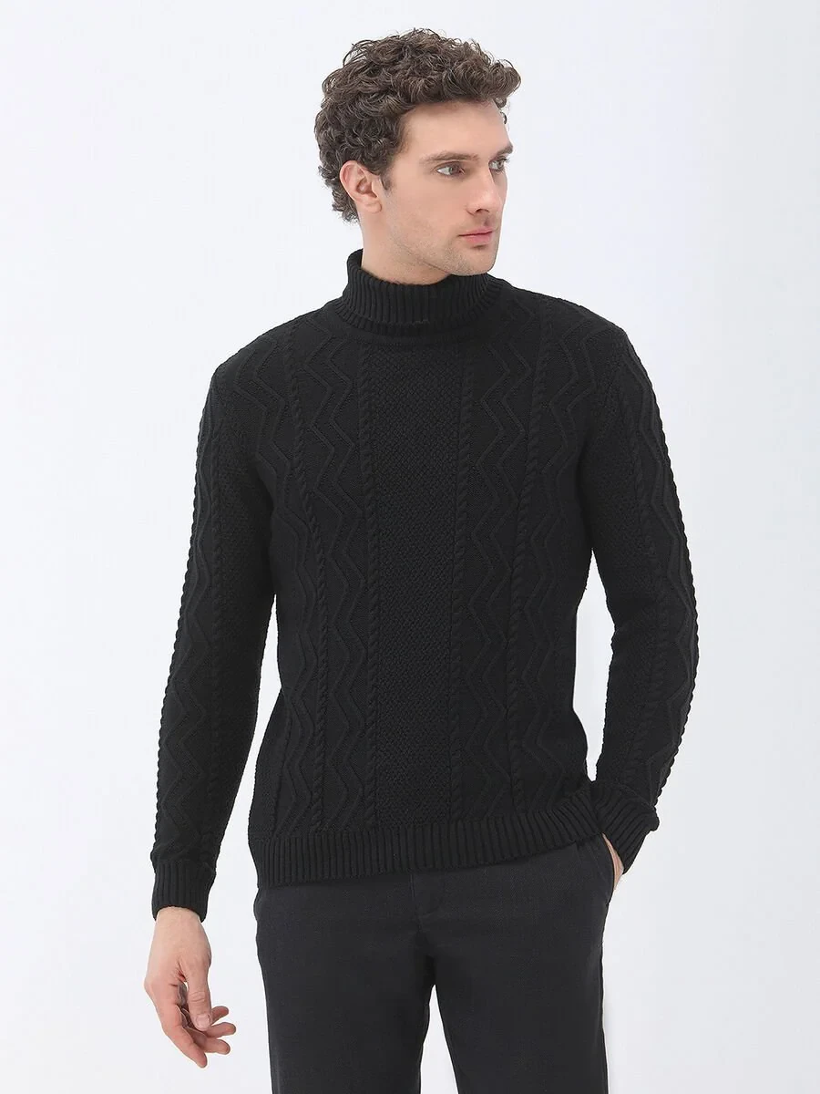 Black Knitwear Sweatshirt - 6