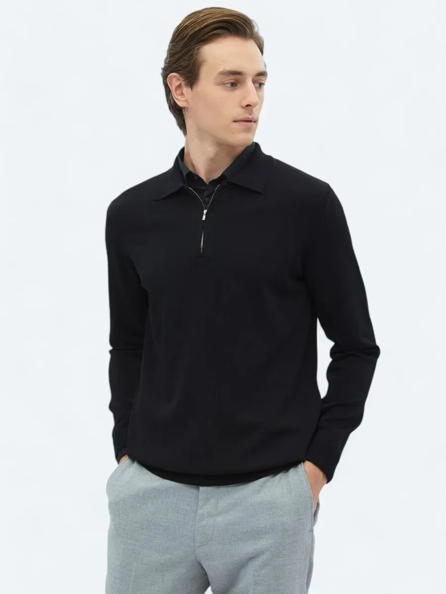 Black Knitwear Sweatshirt - 1
